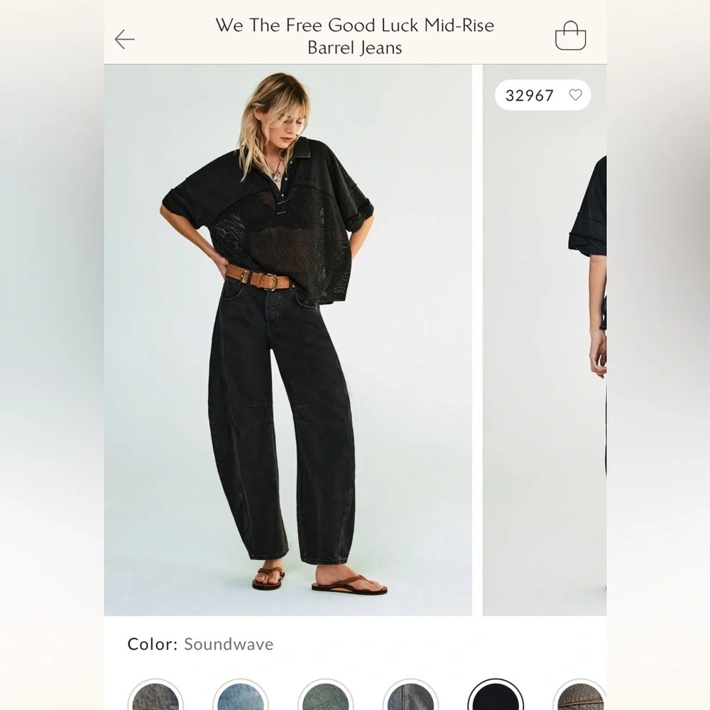 Free People We The Free Good Luck Mid-Rise
Barrel Jeans - Size 29 Regular - Picture 4 of 6